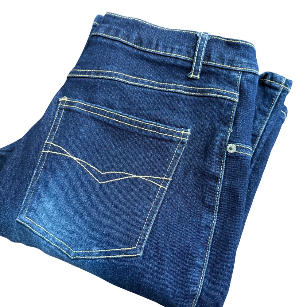 Lazer Jeans Womens 16 Dark Wash Lace Up Grommet Flare Leg‎ Y2K Denim Pants Blue